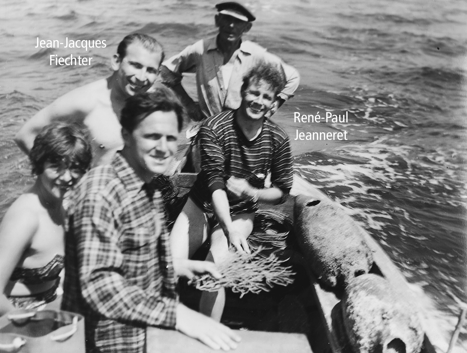Jean-Jacques-Fiechter and René-Paul Jeanneret on a diving trip in the South of France in 1953
