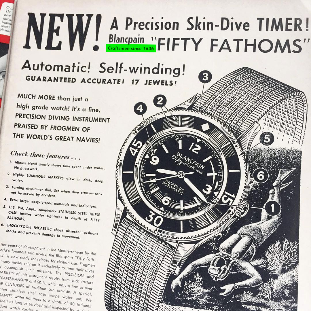 Fifty Fathoms ad run by Allen Tornek in the Skin Diver magazine in June 1955