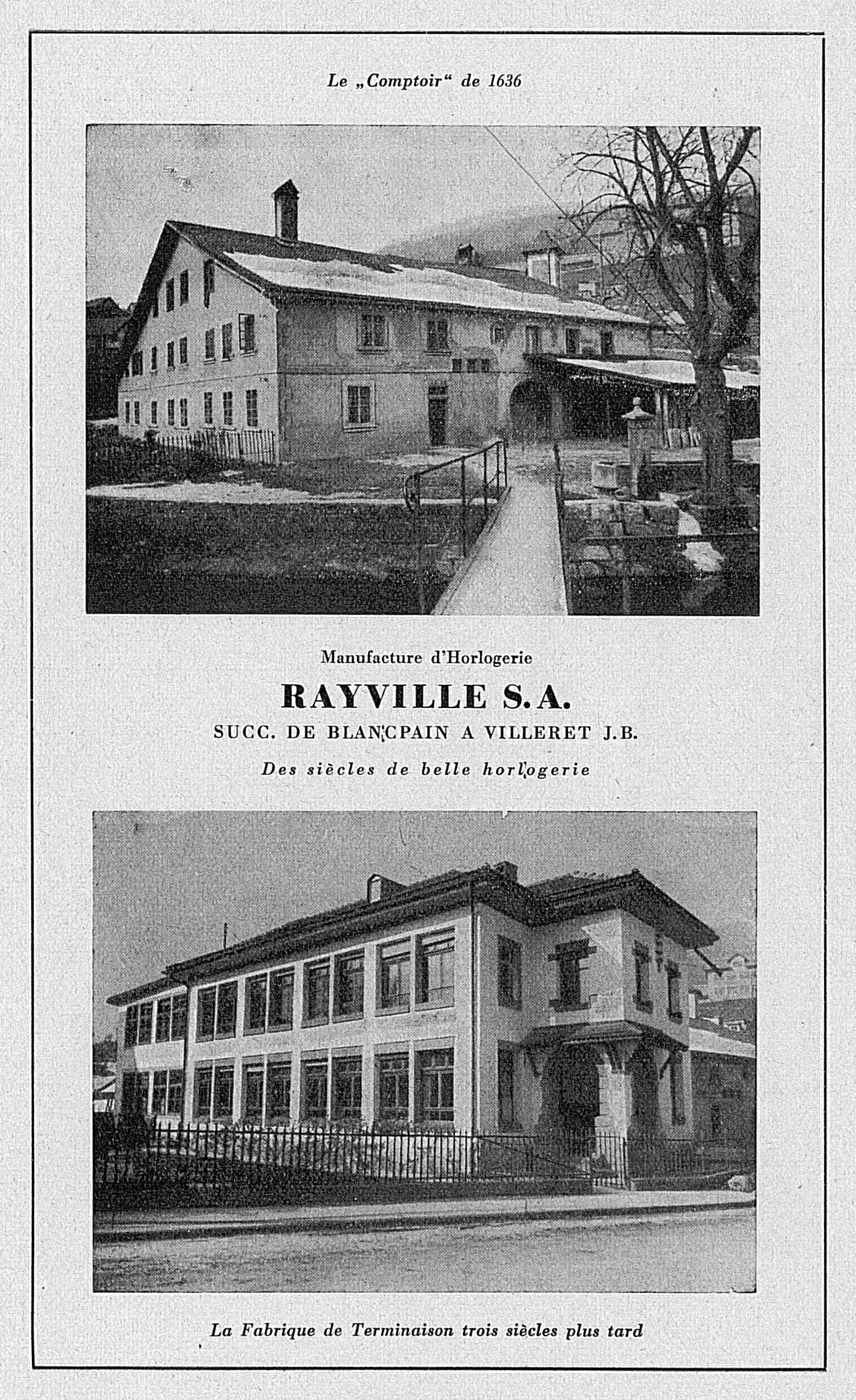 First mention of the 1636 farm in an ad published in Actes de la Société jurassienne d'émulation of the year 1950 printed in 1951